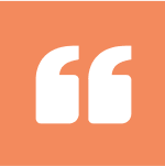 Quotation marks on orange background.